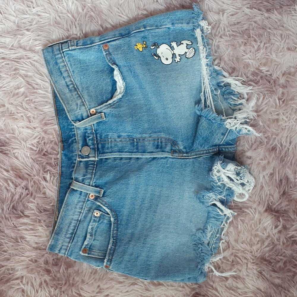 Levi's 501 Peanuts cutoff shorts